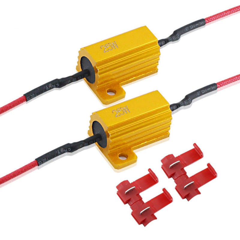 SOCAL-LED LIGHTING 2pcs LED Load Resistors 10 ohm LED Bulbs Turn Signal Error/Blinker/Hyper Flashing (25W) - Image 1